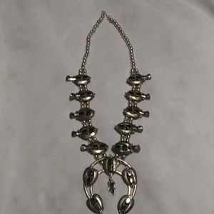 Black onyx squash blossom necklace